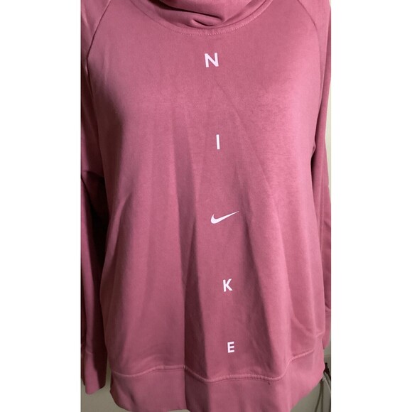 Nike Women's Get Fit Funnel-Neck Pink Pullover Sweatshirt (CU5659-614) Size S - Picture 2 of 10